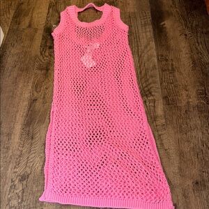 Beach Riot Little Holly Pink Knit Crochet Coverup Dress Kids Mommy & Me Sister